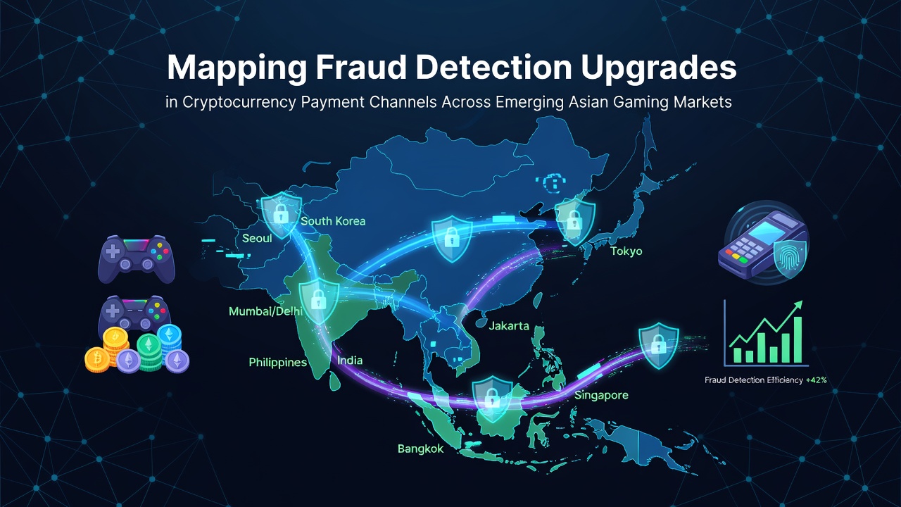 Cryptocurrency payment channels integrated with gaming platforms in Asian markets showing fraud detection layers